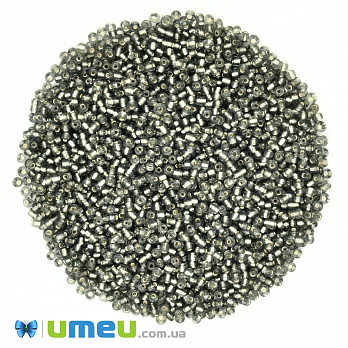 Бісер китайський дрібний, 12/0, Сірий блискучий, 2 мм (BIS-037701)