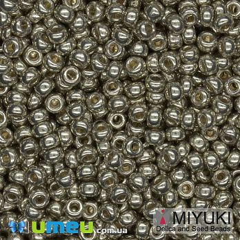 Бісер японський Miyuki круглий RR 11/0 №4221 Duracoat Galvanized, Олов'яний (BIS-045712)