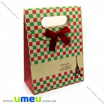 Подарунковий пакет на липучці, Бежевий, 16х12х6 см (UPK-009699)