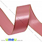 Атласна стрічка з люрексом, 25 мм, Рожева, 1 м (LEN-016715)