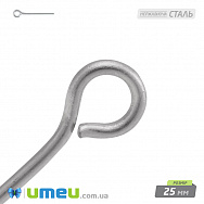 Булавки з нержавіючої сталі, 25 мм, Темне срібло, 1 шт. (STL-050863)