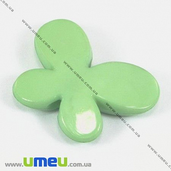 [Архів] Намистина пластикова Метелик, 29х21 мм, Зелена (BUS-002934)