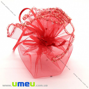 Подарочный мешочек из органзы, 8-10 см, Красный, 1 шт (UPK-009790)