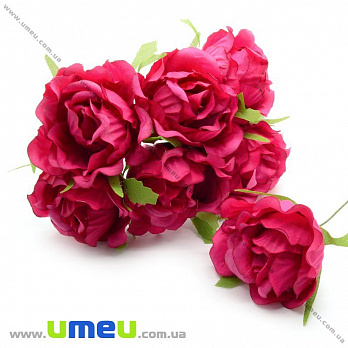 Роза тканевая большая, 40 мм, Малиновая, 1 шт (DIF-015040)
