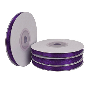 Атласна стрічка двостороння, 3 мм, Фіолетова (LEN-061048)