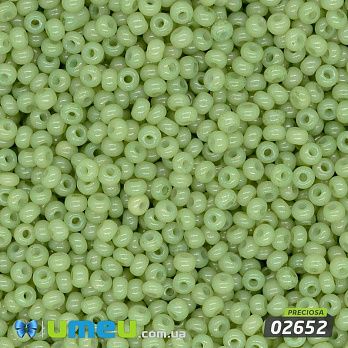Бісер чеський №446/02652, Оливковий, Алебастровий, 10/0 (BIS-043801)