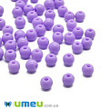 Бусины пластиковые Круглые, 6 мм, Сиреневые (BUS-000685)