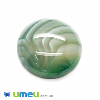 Кабошон нат. камінь Агат зелений, Круглий, 20,4 мм (KAB-049961)