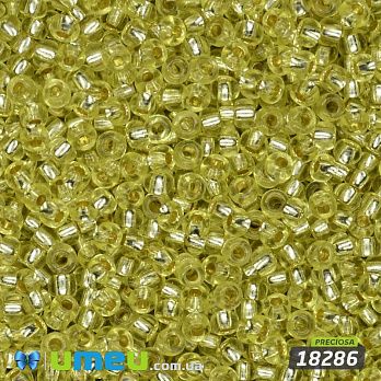 Бісер чеський №474/18286, Жовтий, Блискучий, 10/0 (BIS-047740)
