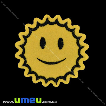 Термоаппликация Солнышко желтое, 6 см, 1 шт (APL-029968)