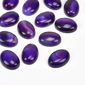 Кабошон нат. камінь Агат фіолетовий, Овал, 18х13 мм (KAB-008059)