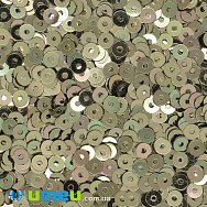 Паєтки Італія круглі плоскі, 3 мм, Бронзові №2071 Oro Antico Metallizzati, 3 г (PAI-039139)