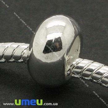 [Архів] Намистина PANDORA мет., 10х5 мм, Світле срібло (BUS-006893)