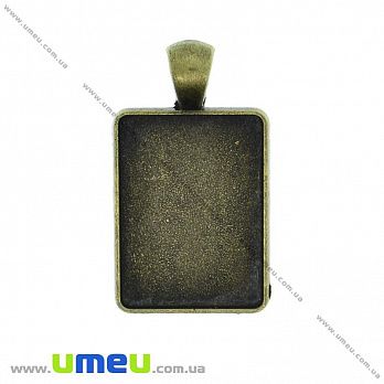 Основа прямокутна, 36х20 мм, 25х18 мм, Антична бронза (OSN-033685)