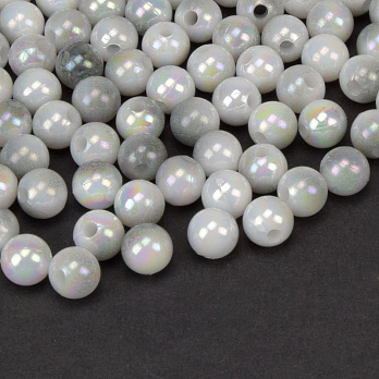 Намистини пластикові градієнтні, Круглі, 6 мм, Сірі (BUS-059561)