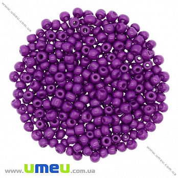 Бисер китайский крупный, 6/0, Фиолетовый натуральный, 4 мм, 25 г (BIS-009029)