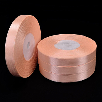 Атласна стрічка, 12 мм, Персикова (LEN-052740)