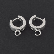 Сережки-кільця Huggie з нерж. сталі, 14,5х11х4 мм, Світле срібло (STL-060000)