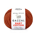 Пряжа Gazzal Baby Cotton №3453, 50 г, 165 м, Терракотовая (YAR-060777)