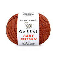 Пряжа Gazzal Baby Cotton №3453, 50 г, 165 м, Терракотовая (YAR-060777) Пряжа Gazzal Baby Cotton №3453, 50 г, 165 м, Терракотовая (YAR-060777)