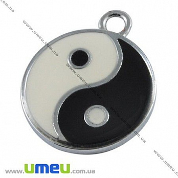 [Архів] Підвіска металева Знак рівноваги, Чорно-білий, 24х27 мм (POD-001919)