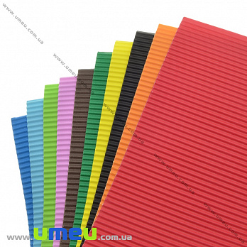 Гофрированная бумага TIKI, А4, 10 цветов, 10 листов, 1 набор (DIF-034580)