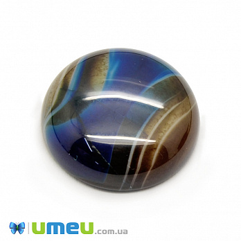 Кабошон нат. камінь Агат синій, Круглий, 20,4 мм (KAB-049984)