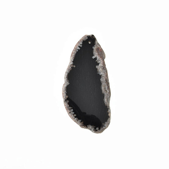 Зріз Агата, Чорний, 67х33 мм (POD-032548)