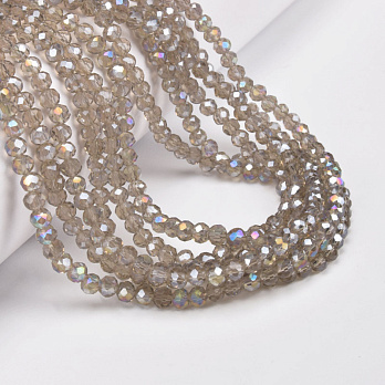 Намистини ронделі, 4х3,5 мм, Сірі АВ (BUS-061125)