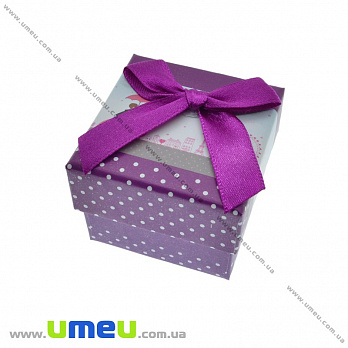 Подарочная коробочка Квадратная под кольцо, 5х5х4 см, Фиолетовая, 1 шт (UPK-035790)