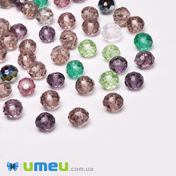 Намистини ронделі, 4х3 мм, Мікс (BUS-050933)