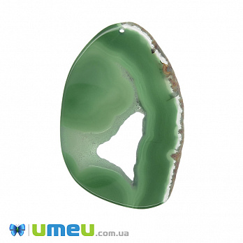 Зріз Агата, Зелений, 77х51 мм (POD-009296)