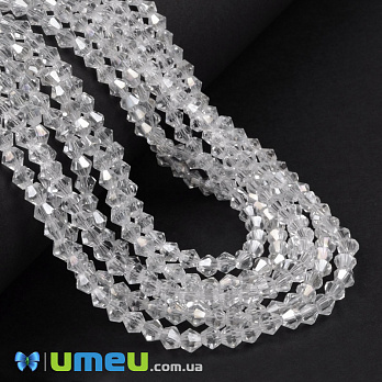 Намистини Біконус, 4х4 мм, Прозорі (BUS-049355)