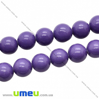 Бусина натуральный камень Нефрит (окраш.) фиолетовый, 10 мм, Круглая, 1 шт (BUS-027171)