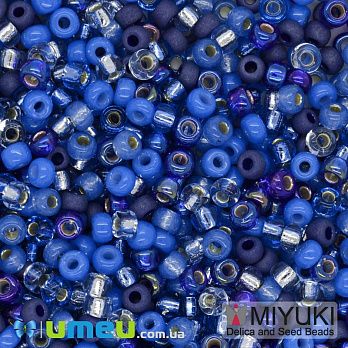 Бісер японський Miyuki круглий RR 8/0 №mix90, Синій (BIS-045927)