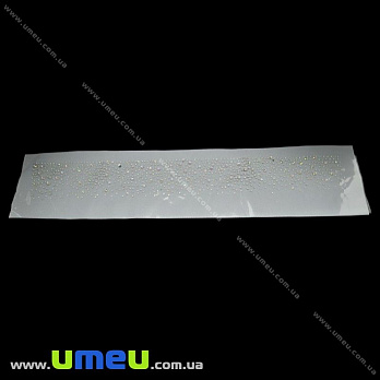 Термоаплікації стразові, 39х5 см, Біла АВ (APL-025818)