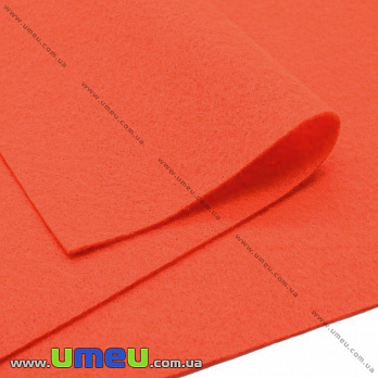 Фетр м'який 1,3 мм, 30х30 см, 554 Помаранчевий (FLT-039178)