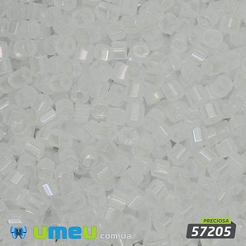 Бисер чешский Рубка 10/0, №57205, Белый полупрозрачный радужный, 5 г (BIS-024318)