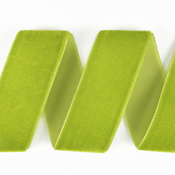 Стрічка оксамитова, 25 мм, Салатова (LEN-061119)