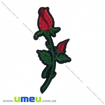 Термоаппликация Роза красная, 10х4 см, 1 шт (APL-024607)