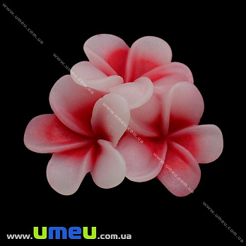 Кабошон з полімерної глини Квіти червоні, 21 мм (KAB-011733)