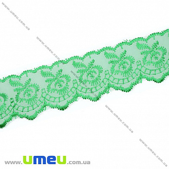Кружево органза Яблочко, 40 мм, Зеленое, 1 м (LEN-010437)