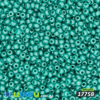 Бісер чеський №838/17758, Бірюзовий, Перламутровий, 10/0 (BIS-043956)