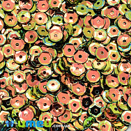 Паєтки Індія круглі грановані, 5 мм, Оранжево-зелені АВ, 5 г (PAI-037814)