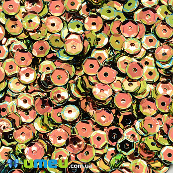 Пайетки Индия круглые граненые, 5 мм, Оранжево-зеленые АВ, 5 г (PAI-037814)