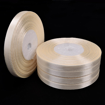 Атласна стрічка, 6 мм, Кремова (LEN-052811)