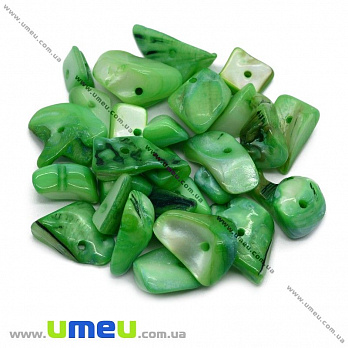 Скол (крошка) натуральный камень Перламутр зеленый, 8-17 мм, 20 г (BUS-012615)