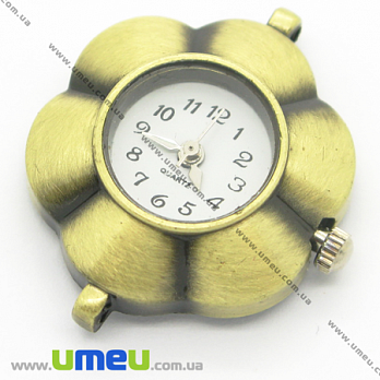 [Архив] Часы для браслетов Цветок, Античная бронза, 30х23 мм, 1 шт (CLC-006160)