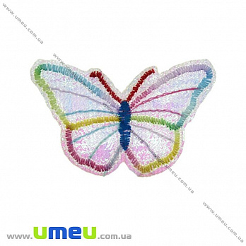 Термоаппликация Бабочка блестящая, 6х4 см, Разноцветная, 1 шт (APL-022203)