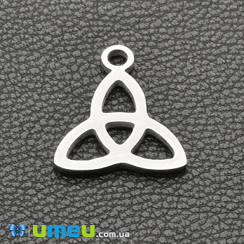 Підвіска з нержавіючої сталі Трикветр, 13х11, 5 мм, Темне срібло (STL-043150)